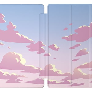 Pastel clouds for Galaxy A8 S9 sunset sky print Tablet case S5 10.5 Galaxy Tab S6 lite samsung A7 neutral a 8.0 case aesthetic s7 fe cute S8