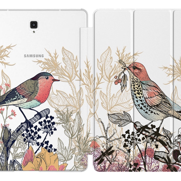 Cute birds for Galaxy Tab S6 Lite case Samsung spring S9 ultra a 8 case Tab S7 Plus cover 12 inch tablet case A7 2020 elegant cover s5e s8 "