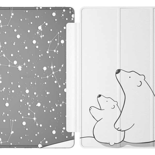 Polar bears family fits Galaxy Tab 10 case constellations Tab A 10.5 white Samsung Tab S7 Case S5e tablet case s9 ultra S6 cover A7 11 fe s8