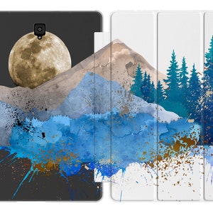 Mountain watercolor for Galaxy Tab S6 5G dreamy landscape S5 A8 10.5 Galaxy Tab S7 11 samsung tablet 10.1 Moon tab a 8.0 s9 A7 cover s8 12.4