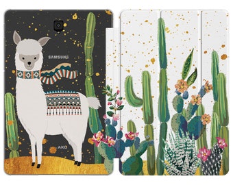 Alpaca case fits Samsung Galaxy Tab S6 Lite cactus plants tablet cover 10 inch S7 plus fe llama s2 9.7 case galaxy Tab A 8.0 s4 cacti A7 S9