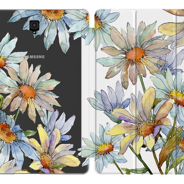 Aquarell Kamille passend für Samsung Tab S9 10.5 Blumen Tablet Hülle Galaxy S2 9.7 Cover Tab A 8.0 Cover Tablet S7 plus Samsung Tab S6 Cute S5e