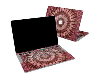 Macbook Set Eastern Boho Bright Red Mandala Beautiful Pattern laptop 15 in macbook air 11 13 computer stickers vinyl decal A1534 Retina Pro