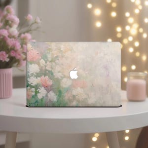 Mac Book Floral Case - Pastel Impressionistische Bloemen Soft Art Cover voor MacBook Air 13" Pro 14 15 16" Romantische esthetiek 2025 A2779 A3114