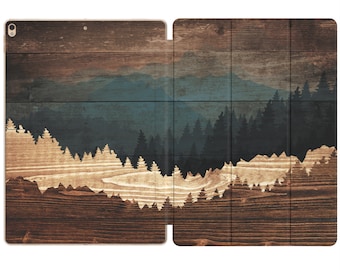 Wooden forest iPad 10.2 cover mountain landscape iPad 11 case stand 2018 iPad 9.7 2020 smart cover Air 2021 Apple iPad Pro 12.9 10.5 A2379 6