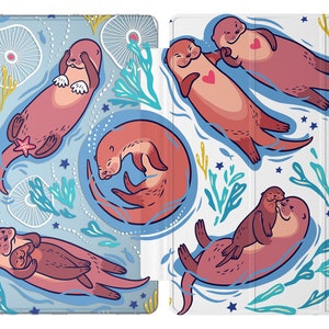 Cute otters fits Galaxy Tab S4 10.5 animal tablet case Samsung tab a 8 Galaxy tab S7 tablet cover 11 inch s8 ultra s9 A7 10.4 cases s6 lite