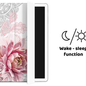 Pink succulents for Tablet s7 case stand Boho S9 Ultra A8 case Samsung tab s2 case Galaxy tab A7 2022 10.1 s6 lite white lace S5e 10.5 fancy image 9