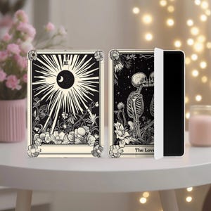 Funda para tablet con diseño del Tarot de los Amantes para iPad Pro 11 12.9 13" Air 5 4 3 2 Mini 7 6 10.2 8 9 10 gen. Funda inteligente vintage con estampado de calaveras místicas y macabras. imagen 6