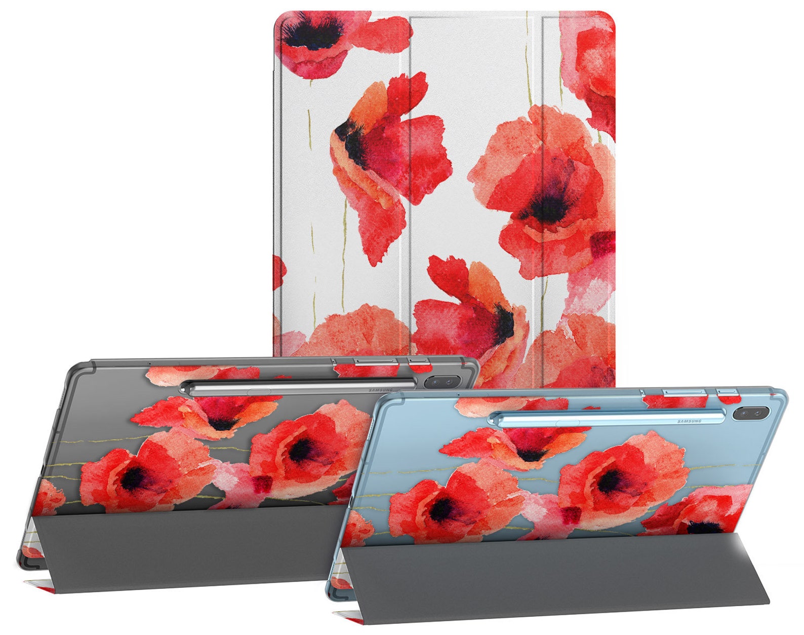 Poppy Galaxy Case Tablet Cover 10 Inch Painted Flowers Tablet Etsy