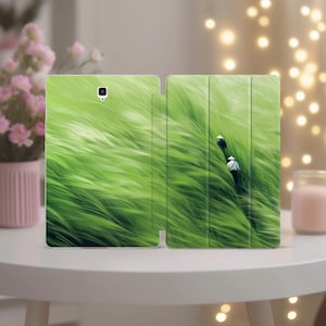 Asian Landscape Art case for Samsung Tab S9 Plus S10 Ultra Scenic Galaxy Tablet Cover S6 Lite S7 FE S8 A7 A8 A 10.5 10.1 12 inch Green Field