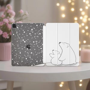 Polar bears family iPad 10.2 2021 Simple constellations case A16 Air 10.9 cute 2024 11 inch cover M1 M2 Mini 7 5 smart Pro 13 12.9 6 Pattern