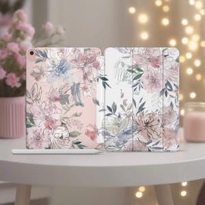 Flower iPad case iPad 10.2 Painting iPad case iPad 12.9 2021 2024 floral iPad pro 11 iPad air 2022 clear iPad 2017 9.7 case 10.5 6 5 4 3 M2