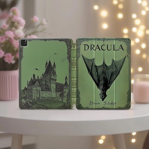 Dracula-skal iPad Air 11 m1 m3 m4 12,9" 13 tum m2 Mini 5 6 A16 A17 Pro 10:e 9:e generationen 10,2 Grönt bokomslag Bram Stoker Folio Halloween-present