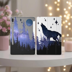 Wolf tablet case for Galaxy Tab S4 10.5 night forest A 10.1 Moon Galaxy Tab S6 lite Samsung S2 9.7 Cover Samsung Tab S7 S5e s9 ultra s8 plus