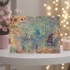 Carte au trésor pour Galaxy Tab A8, coque nautique, tablette A 10.1, étui s5e 10,5, Galaxy Tab A7 10.4, samsung s3 9.7, étui S6 vintage S7 fe S9
