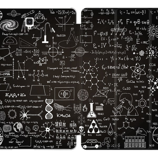 Science pattern fits Galaxy Tab S5e cover Math Samsung S7 tablet cover 11 inch  A8 10.5 s9 ultra s2 9.7 case galaxy Tab A7 black s3 nerd s8