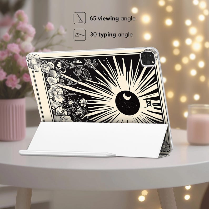 Funda para tablet con diseño del Tarot de los Amantes para iPad Pro 11 12.9 13" Air 5 4 3 2 Mini 7 6 10.2 8 9 10 gen. Funda inteligente vintage con estampado de calaveras místicas y macabras. imagen 5
