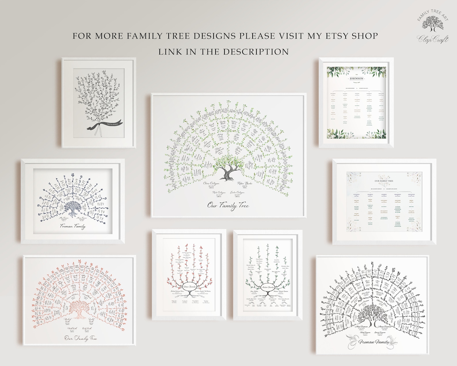 Custom Family Tree Chart, Personalized Genealogy Chart for 4 ...