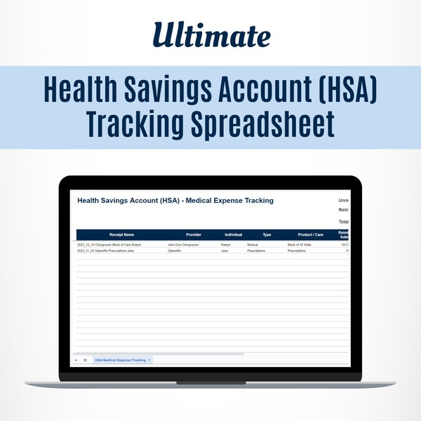 Medical Expense Tracking Spreadsheet Etsy