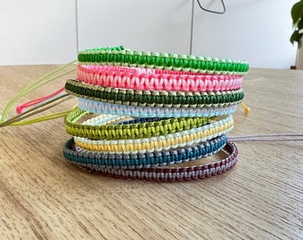 TWO COLOUR Macrame Bracelet  Unisex 54 colours  Surf Friendship Bracelet Hand Made  adjustable bracelet Summer Bracelets BFF Bracelets