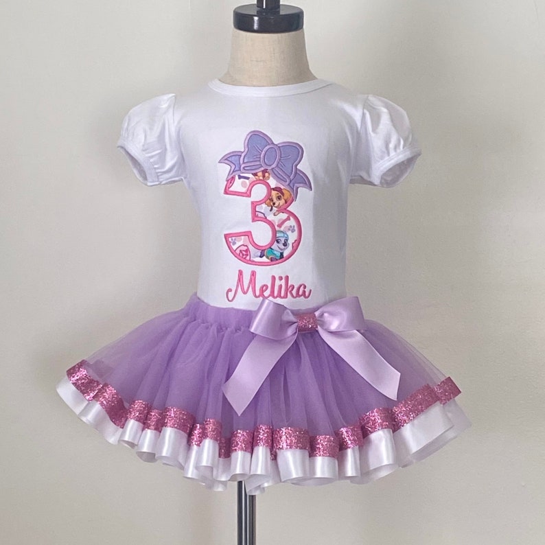 Girl Puppy Dog Birthday Outfit Girls 3rd Birthday Shirt Tutu Etsy