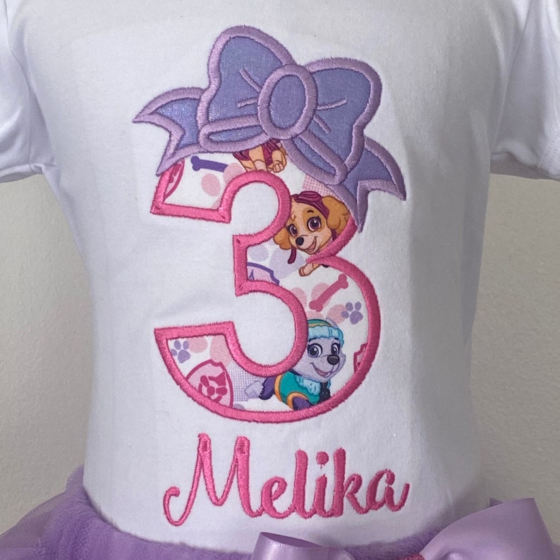 Girl Puppy Dog Birthday Outfit Girls 3rd Birthday Shirt Tutu Etsy