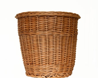 Wastebasket Garbage Basket Trash Basket Waste Container Waste Paper Bin Storage Basket Handmade Made of Wicker Large L Size