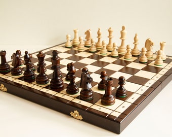 Hand Crafted Wooden Chess Set with Wooden Chess Board Regular/Medium Size