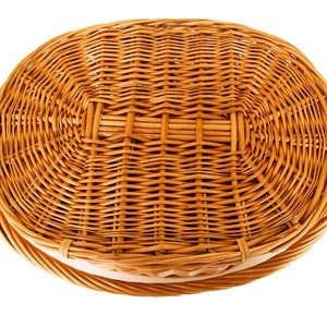 Wicker Bike Basket with a Cover Handmade  Oval Bike Bicycle Basket Carrier Handlebar Basket Middle Size