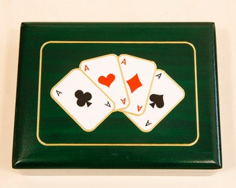 Handmade Wooden Box for a Pair of Playing Cards