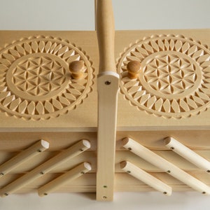 Sewing Box Wooden Handmade Box Trinket Jewelry Box Organizer Natural Tan Beige Color image 5