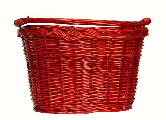 red bike basket