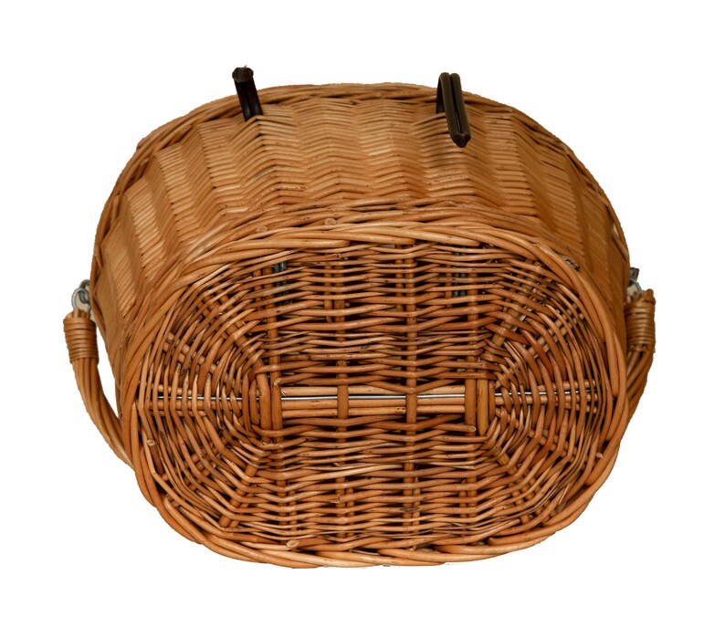 Wicker Bike Basket With a Cover Handmade Oval Bike Bicycle Etsy