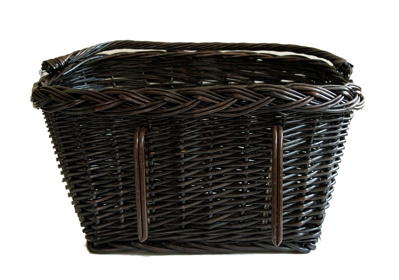 Wicker Black Bike Basket Handmade Large Bike Bicycle Basket Etsy