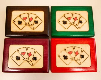 Handmade Wooden Box for a Pair of Playing Cards