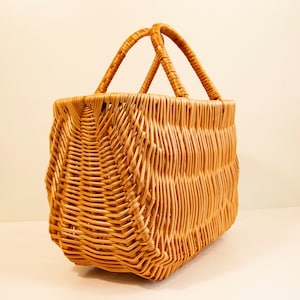 Wicker Basket Handmade Two Top Handles Basket in Vintage Dutch Style image 2