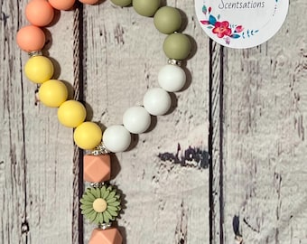 Llavero / Llavero de silicona con cuentas / Llavero de pulsera / Accesorios para mamá / Pulsera llavero estilo boho / Regalo para ella / Llavero bonito