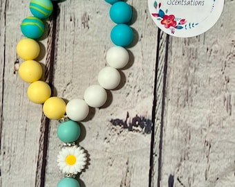 Keychain / Silicone Beaded Keychain / Wristlet Keychain / Mom Accessories / Boho Keychain Bracelet / Gift for Her / Cute Keychain