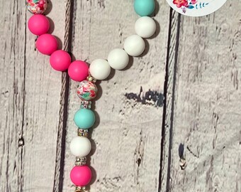 Llavero / Llavero de silicona con cuentas / Llavero de pulsera / Accesorios para mamá / Pulsera llavero estilo boho / Regalo para ella / Llavero bonito