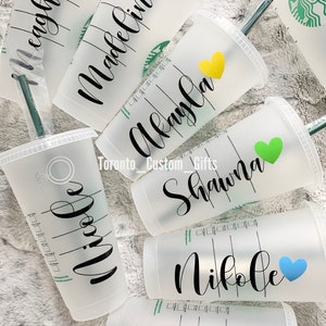 Starbucks Personalized Tumblers | Personalized Birthday Gifts for Her | Bridesmaids Gifts | Custom Starbucks Cup with name and straw | Grad