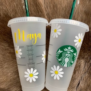 Starbucks Daisy Tumbler: Personalized Reusable Cold Cup
