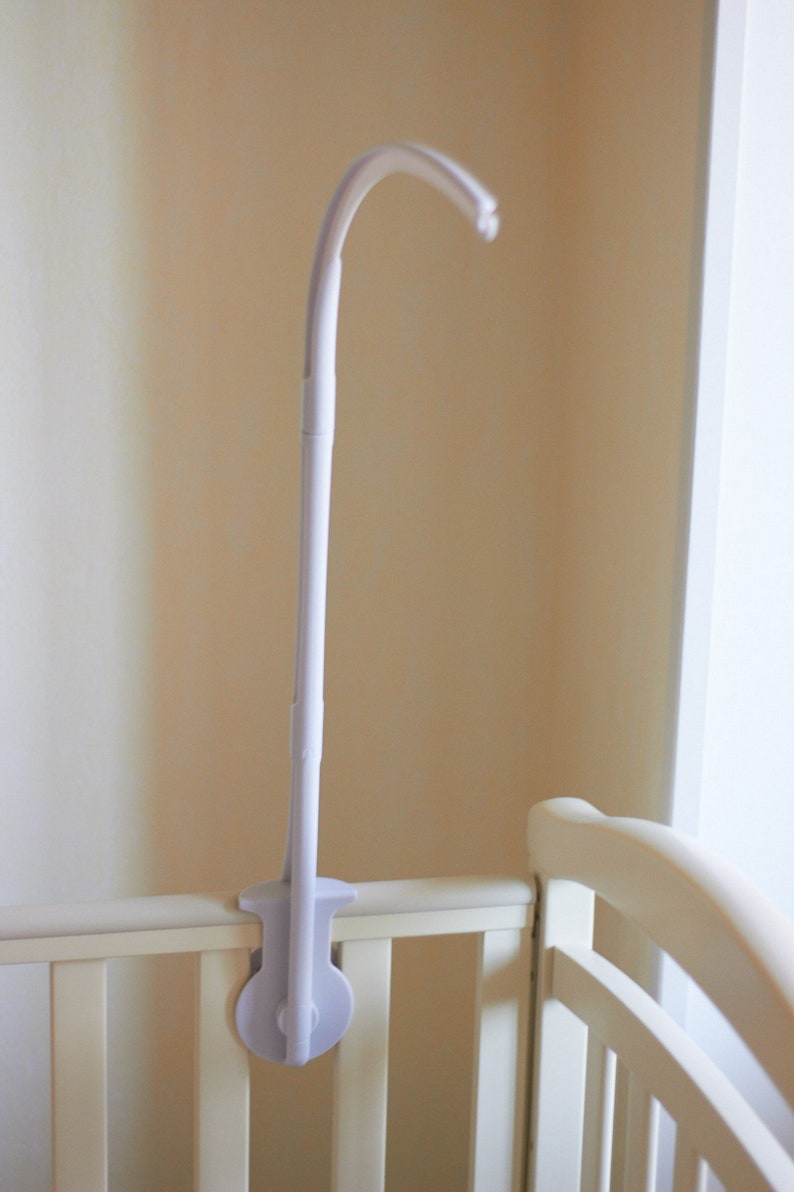 WOOD or white plastic baby mobile arm for crib Baby mobile Etsy