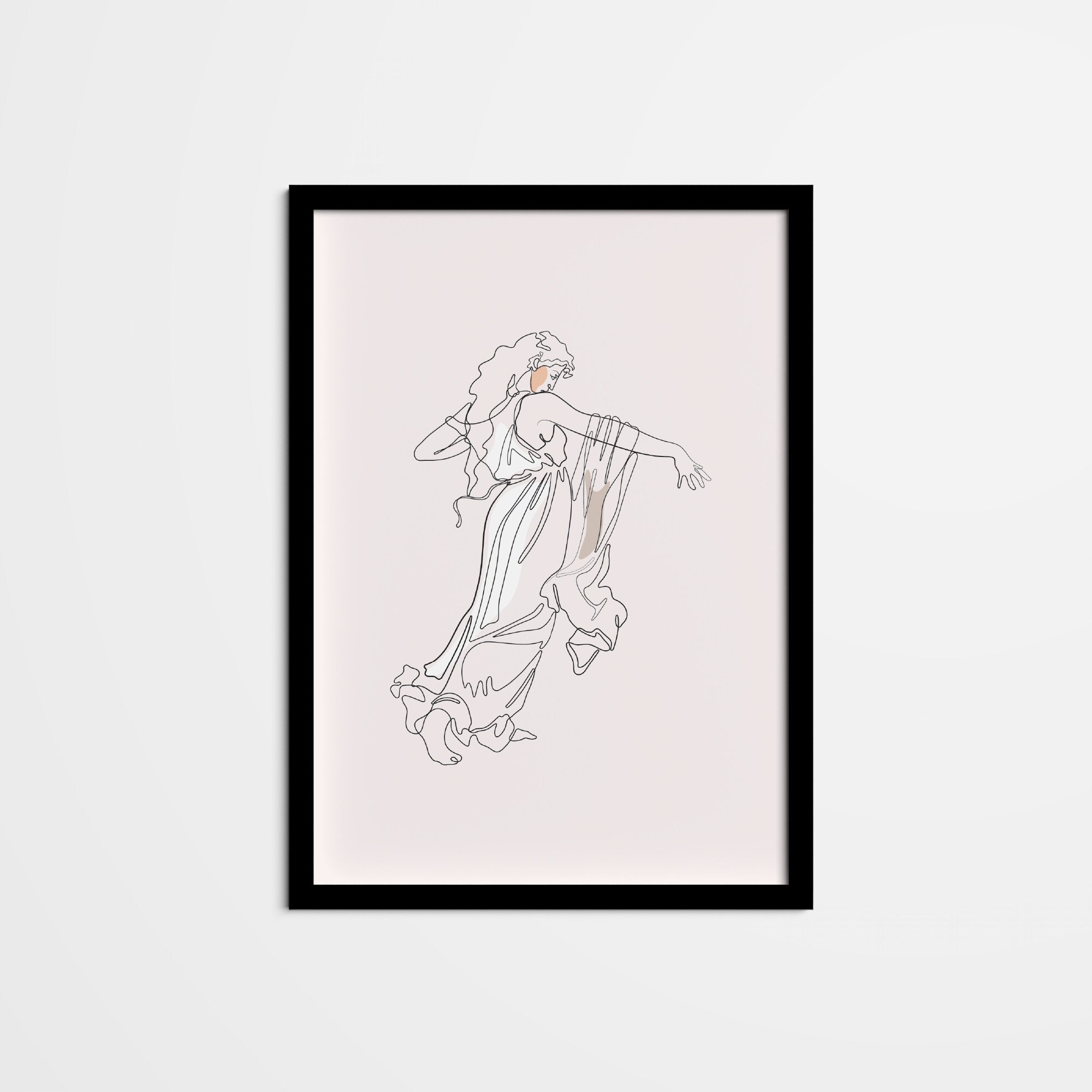 Dibujo lineal abstracto de Safo, poeta griego, arte de pared minimalista de una línea, decoración del hogar para dormitorio, sala de estar, cocina, oficina en casa, dormitorio