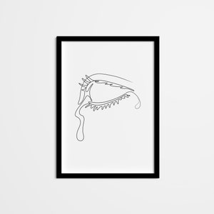 Abstract Wiccan Crying Eye Line Drawing Wall Art, Witchy Minimal Home Decor, Continuous Line Poster, Black and White Scandinavian Home Decor
