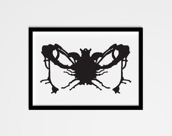 Rorschach Test Art Print, Psychology Decor (Digital Download)
