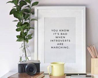 Funny Introvert Quote Print – Sarcastic Wall Art (Digital Download)