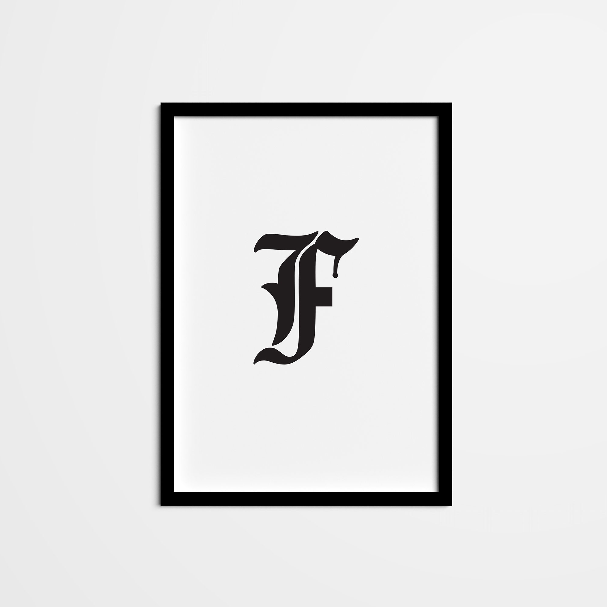 Alphabet Letter F Monogram Initial Wall Art Minimalist Etsy UK