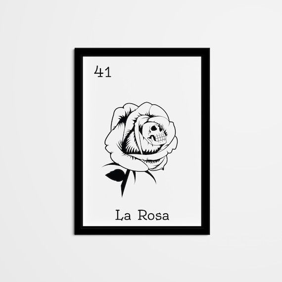 Loteria Rosa Abstract La Rosa Mexican Bingo Wall Decor Mexican Loteria | Etsy