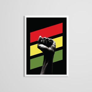 Black Pride Wall Art, African American Power Fist Pride Poster Print, Black Empowerment Wall Decor, Black Heritage Home Decor