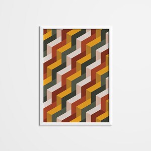 Rustic Color Isometric Pattern, Geometric Wall Art, Geometry Wall Art, Scandinavian Decor, Modern Home Decor